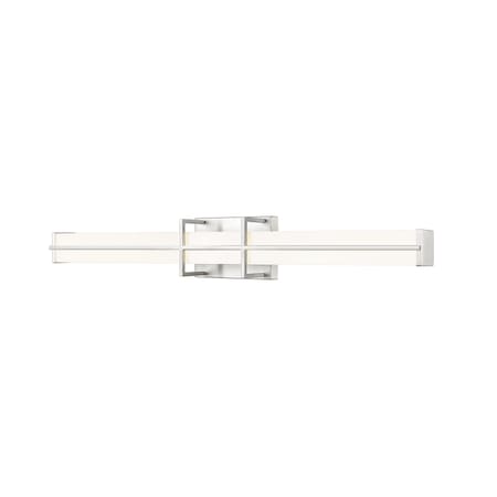 Z-Lite Harrison Vanity, 1-Light, 32 In.W x 4 In.L x 4.75 In.H, Brushed Nickel/Frosted 1011-32W-BN-LED